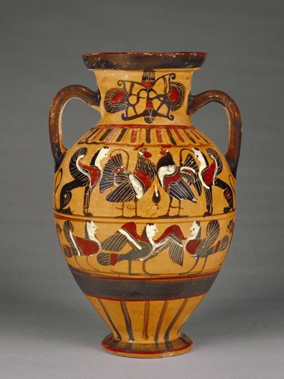 Athenian Attic Black-Figure Tyrrhenian Amphora by Greek